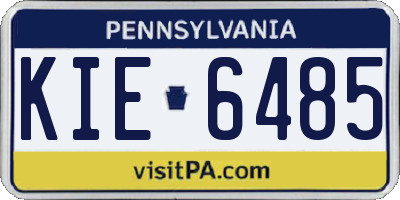 PA license plate KIE6485