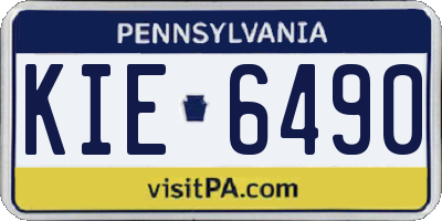 PA license plate KIE6490
