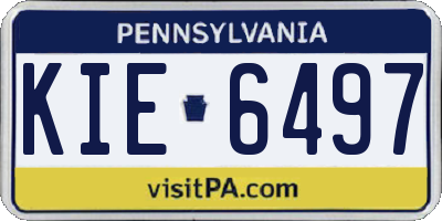 PA license plate KIE6497