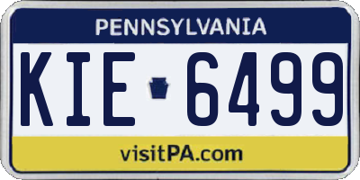 PA license plate KIE6499