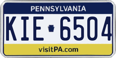 PA license plate KIE6504