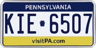 PA license plate KIE6507