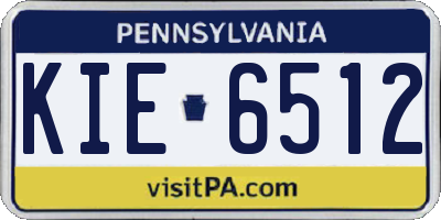 PA license plate KIE6512