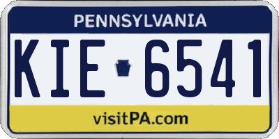 PA license plate KIE6541