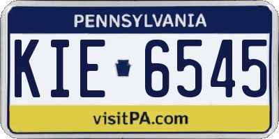 PA license plate KIE6545