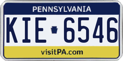 PA license plate KIE6546