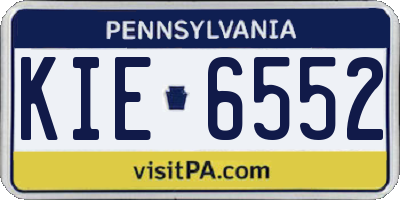 PA license plate KIE6552