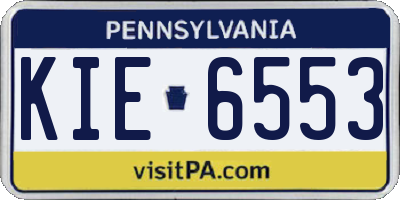 PA license plate KIE6553