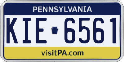 PA license plate KIE6561