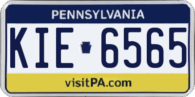 PA license plate KIE6565