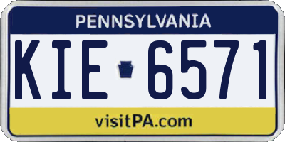 PA license plate KIE6571