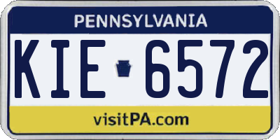PA license plate KIE6572