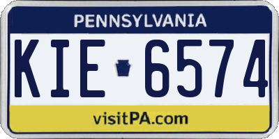 PA license plate KIE6574