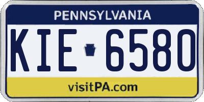 PA license plate KIE6580