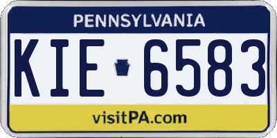 PA license plate KIE6583