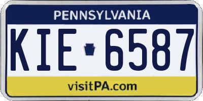 PA license plate KIE6587