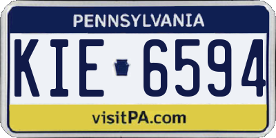 PA license plate KIE6594