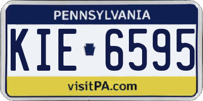 PA license plate KIE6595