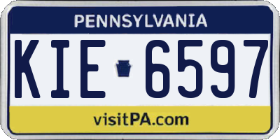 PA license plate KIE6597