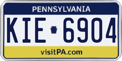 PA license plate KIE6904