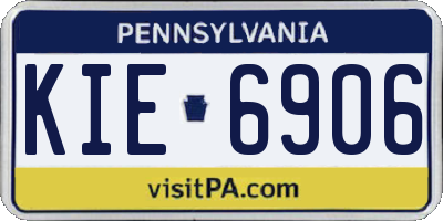 PA license plate KIE6906