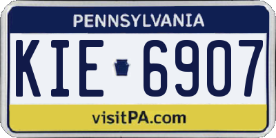 PA license plate KIE6907