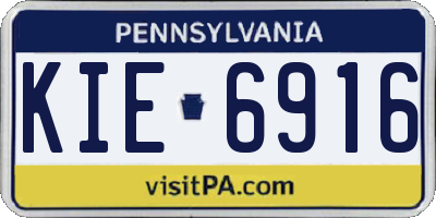 PA license plate KIE6916