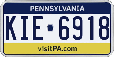 PA license plate KIE6918