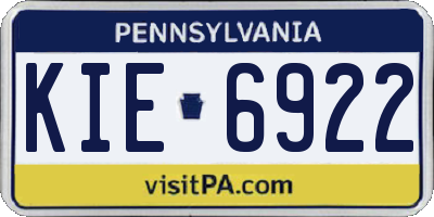 PA license plate KIE6922
