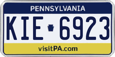PA license plate KIE6923