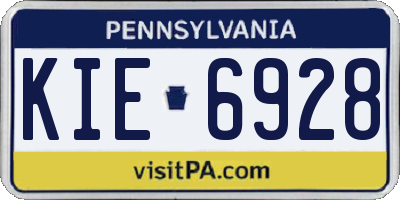 PA license plate KIE6928