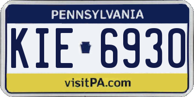PA license plate KIE6930