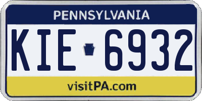 PA license plate KIE6932
