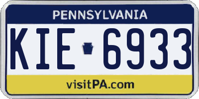 PA license plate KIE6933