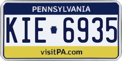PA license plate KIE6935