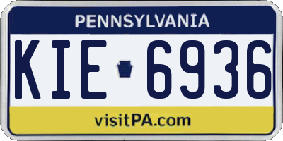 PA license plate KIE6936