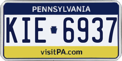 PA license plate KIE6937