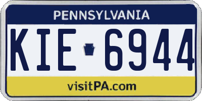 PA license plate KIE6944