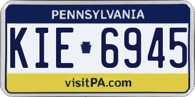 PA license plate KIE6945