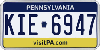 PA license plate KIE6947