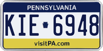 PA license plate KIE6948