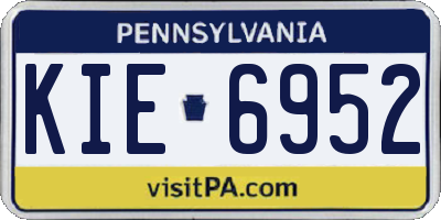 PA license plate KIE6952