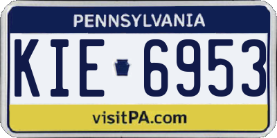 PA license plate KIE6953