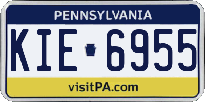 PA license plate KIE6955