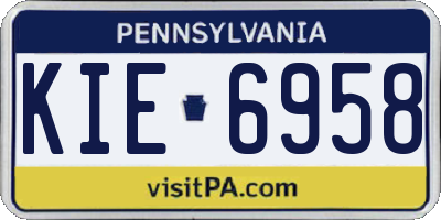 PA license plate KIE6958