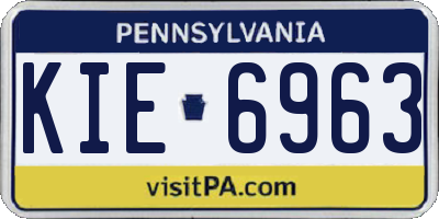PA license plate KIE6963