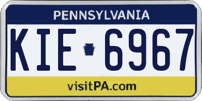 PA license plate KIE6967