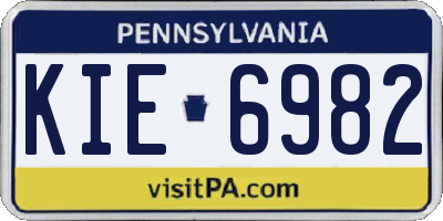 PA license plate KIE6982