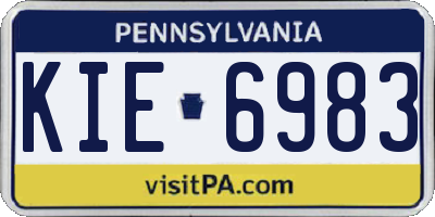 PA license plate KIE6983