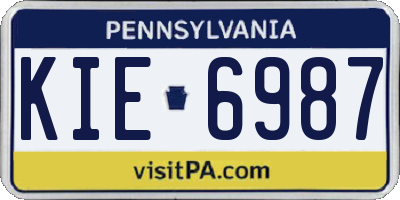 PA license plate KIE6987